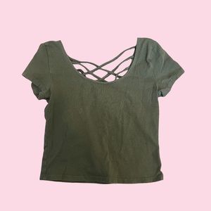 Olive Green Crop Top